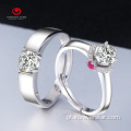 Casal anéis moissanite diamante anéis